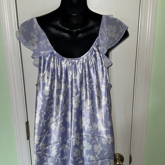 Oscar De La Renta Pink Label Vintage Lavender Soft Floral Nightgown Size Large - Picture 4 of 7